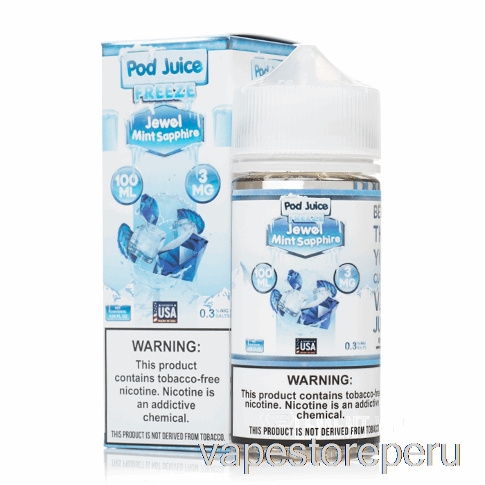 Vape Sin Nicotina Peru Congelar Joya Menta Zafiro - Jugo De Vaina - 100ml 0mg